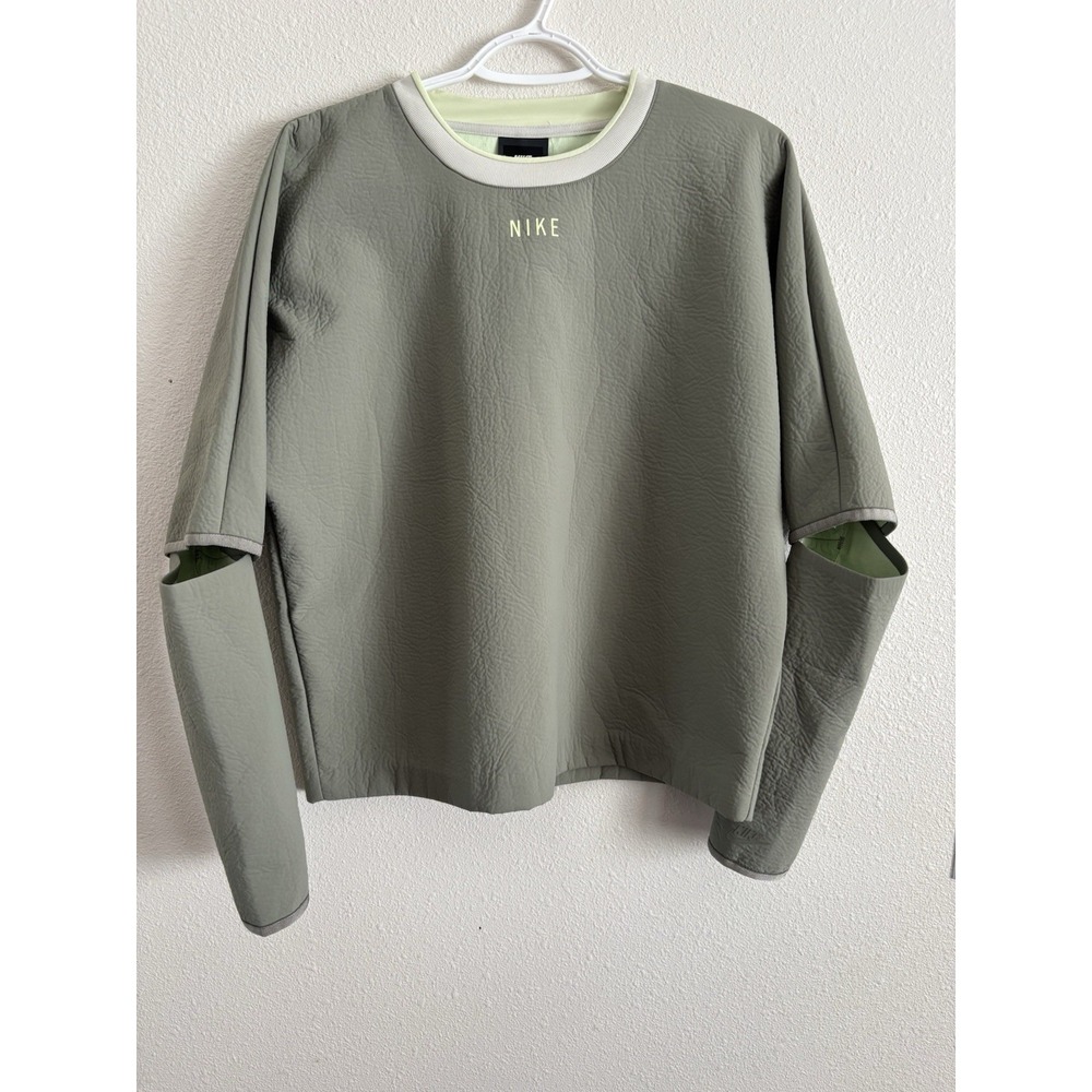 Nike Sportswear Tech Pack Women's Small Dark Stucco Cutout Sleeve Crewneck